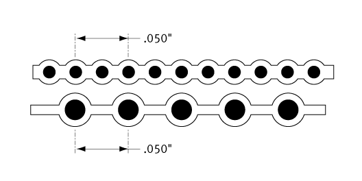 The .025” pitch of our ribbon cables solves the crosstalk problem seen in traditional .050” cables.