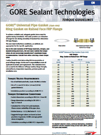 Tabela de torque Gore para flanges de FRP de face elevada EN