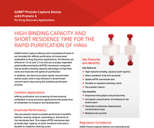 Protein Capture Devices for Protein A Chromatography | Gore