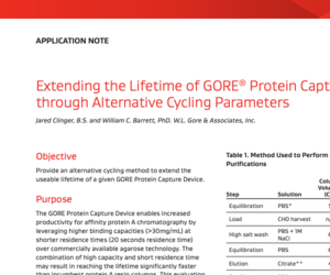 Application Note:  Extending the Lifetime of GORE® Protein Capture Devices